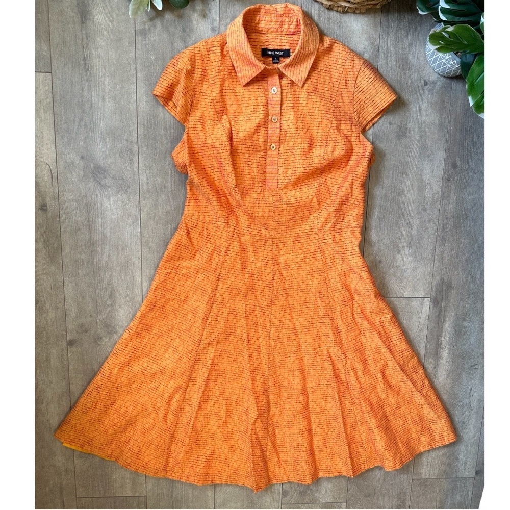 Nine West Women’s Collared Button-Up Cottage Core Vintage Inspired Dress